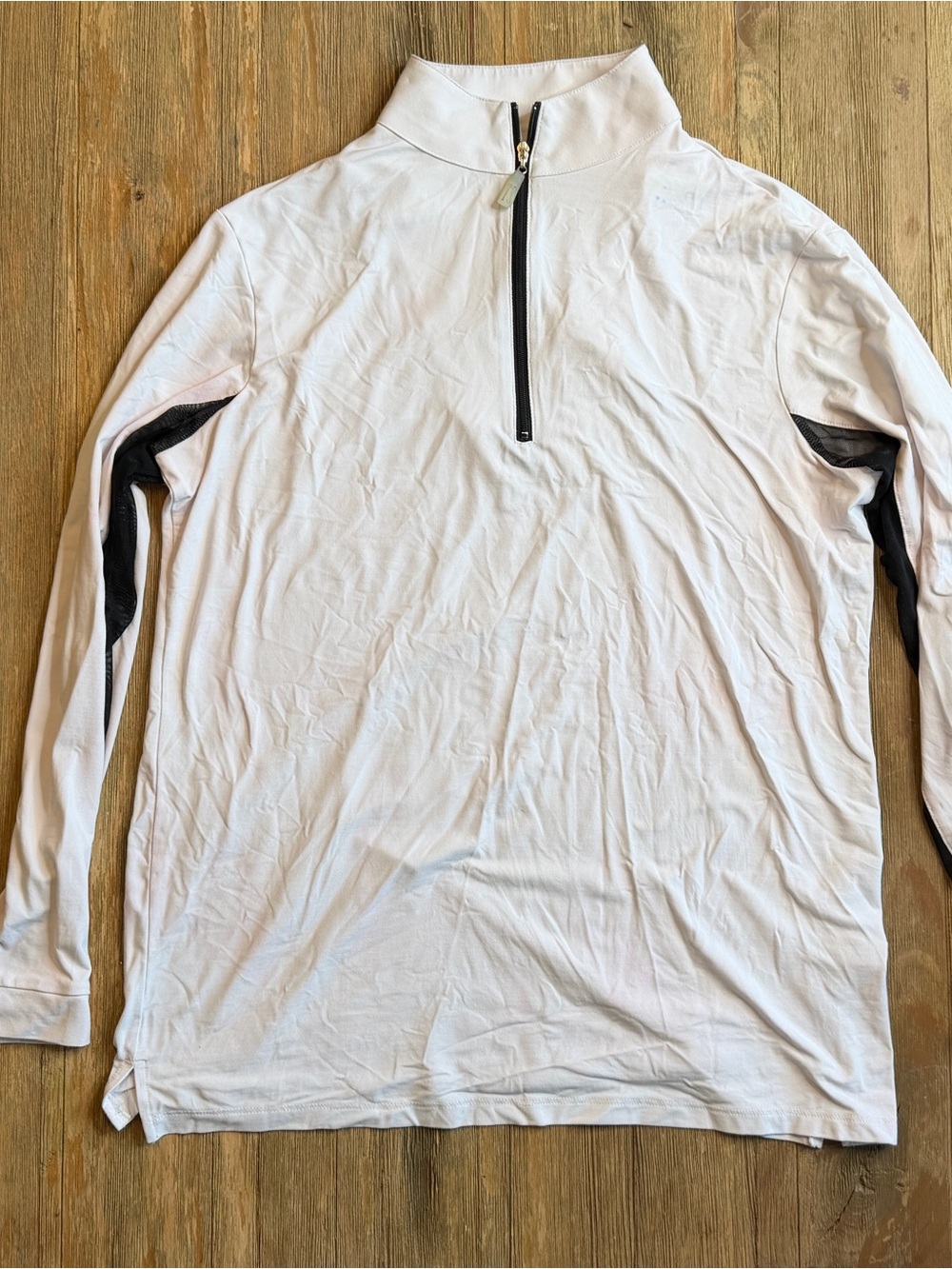 Tailored Sportsman White Long Sleeve Quarter-Zip Mesh Sleeves L **read below**